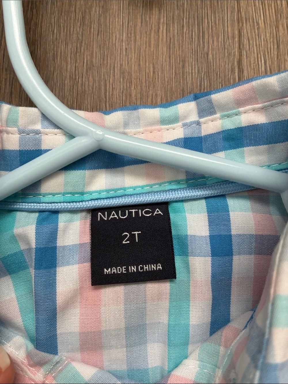 Nautica Light Blue Sweater Vest with Plaid Shirt - 2T
